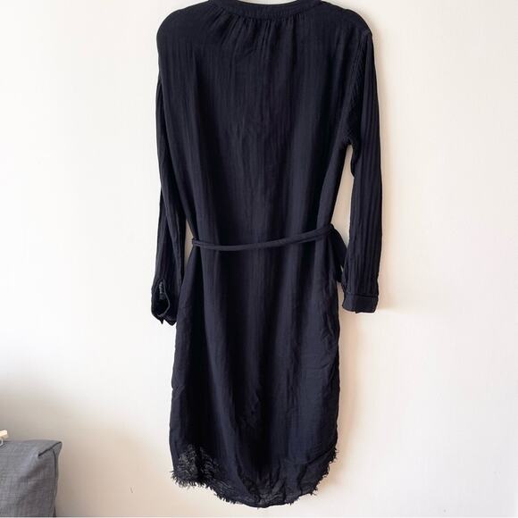 Michael Stars Muslin Long Sleeve Shirt Dress Midi Women’s size XS Black - Picture 4 of 12